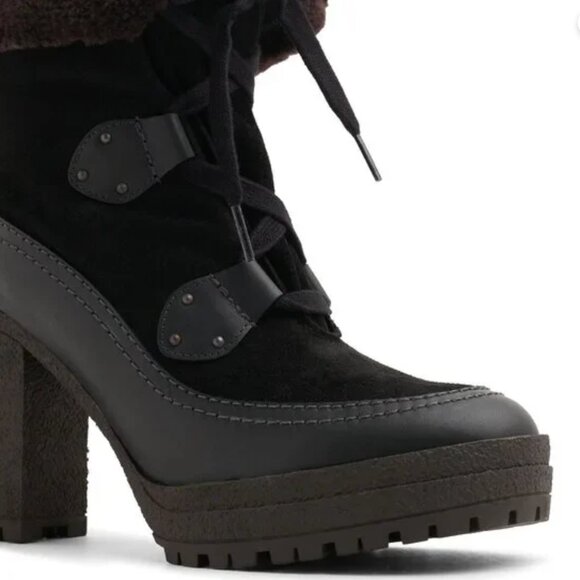 See by Chloe Claudie Shearling Leather Suede Boots SZ IT38 US 7 - 7.5 in Black - Picture 6 of 7